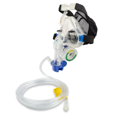 Система CPAP Flow-Safe II с манометром, предохранительным клапаном, трубкой, маской с угловым коннектором и портом, размер M