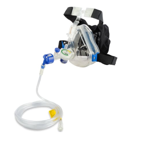 Система CPAP Flow-Safe II с манометром, предохранительным клапаном, трубкой, маской с прямым коннектором и портом, размер M