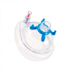 Маска анестезиологическая с надувной манжетой, клапаном поддува и крепежным кольцом, размер 0